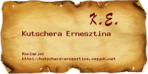 Kutschera Ernesztina névjegykártya